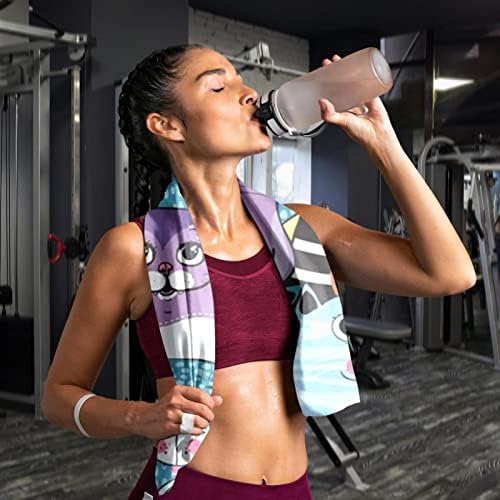 Guerotkr 2 PCs, toalhas de ioga, toalhas de ginástica, toalhas de suor para academia, toalhas de exercícios, padrão colorido