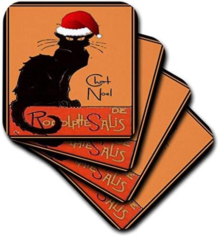 3drose CST_47077_2 LE Chat Noel-advertising, Art Nouveau, Cat preto, gato, gatos, bate-papo noir, montanhas-russas Le Chat Soft,