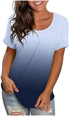 Camisa de spandex spandex camisa de spandex de mulher para mulheres para mulheres gradiente curto gradiente de outono de camisa de camisa de camisa de verão moda