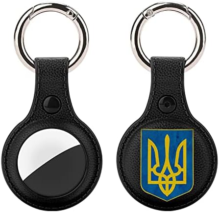 Brasão vintage de armas da Ucrânia Caso Protetor Caso para Airtags Secret Secret com os principais acessórios para anel