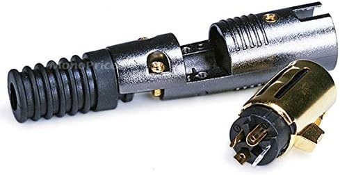 MONOPRICE 3 PIN XLR Conector de microfone feminino, preto - pinos banhados a ouro, bota de alívio de tensão para conexões sem corrosão