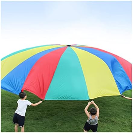 2-12m crianças jogam pára-quedas arco-íris, jardim de infância de atividades ao ar livre de integração sensorial