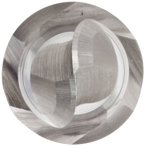 Melin Tool A-B Cobalt Steel Ball Nariz Fim Mill, Weldon Shank, acabamento não revestido, hélice de 30 graus, 2 flautas, comprimento total de 2,5000 , 0,4375 de diâmetro de corte, 0,3750 Diâmetro da haste