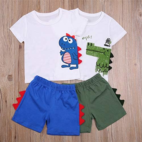 Roupa de menino de menino T-shirt de dinossauros 3D T-shirt + calça curta 2pcs shorts Kids Summer Summer Casual Roupas Conjunto