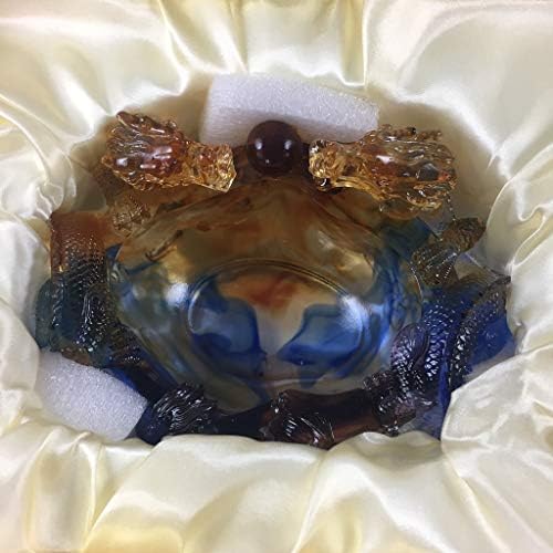 AMORE JEWELL TWIN-Dragon Treasure Bowl, Glass de esmalte colorido