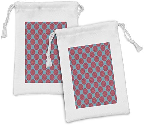 Conjunto de bolsas de tecido vintage de Ambesonne de 2, círculos geométricos, círculos de triângulos de triângulos de inspiração