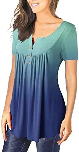 Tops femininos Casual Casual Summer Plus Size saindo de túnica vintage top de manga curta de botão para baixo camisetas plissadas blusas