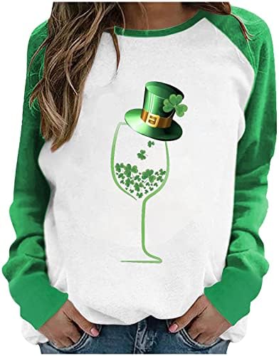 Camisa do dia de St Patricks, mulheres engraçadas do dia do arroz de arroz com estampa shamrock Irlande