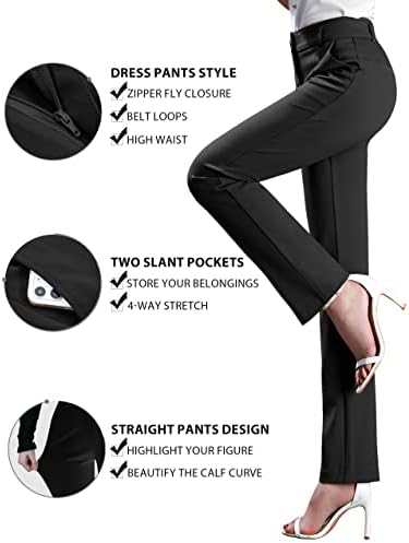 Calças de calças de calças do SpecialMagic Women Strelt Streatch Work Legs Casual Casual Petite Black 30