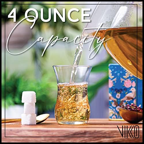 VIKKO TEACUPS, copos de chá turcos, conjunto de 12 copos de chá turcos autênticos, copo de chá de 4 onças