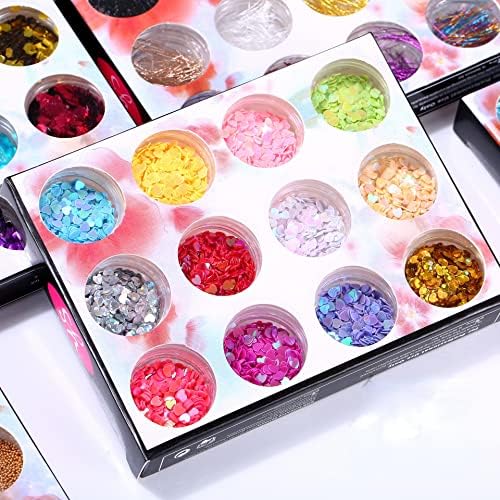 12 Cor/caixa Iridescente Powor pó prata colorida glitter lantejas gel Glitter Glitter Decoration Manicure Pigment -
