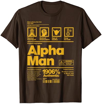 Mens Alpha African 1906 Fraternity Information Descrição T-shirt