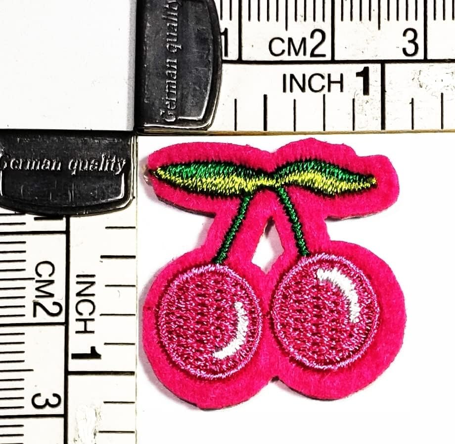 Kleenplus 2pcs. Mini manchas de frutas de frutas de cerejeira rosa Artes Frutas de desenho animado símbolo de símbolo de figurino de camisetas de camisetas de jeans Backpacks Backpacks Diy Aplique