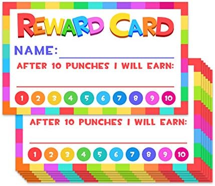 Cartão Punch para Recompensas para Crianças em sala de aula 208 pacote