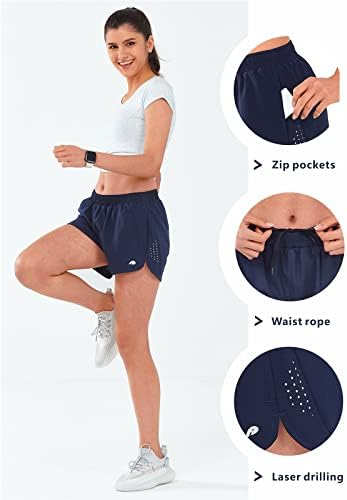 AllZero Women's Running Athletic Shorts 3 Surfos de treino seco rápido