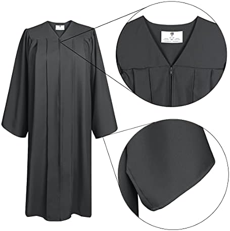 Gradplaza Matte Graduation Cap e vestido 2023 Tamulos vestido de graduação Tansel Conjunto 2023 para ensino médio e ensino médio