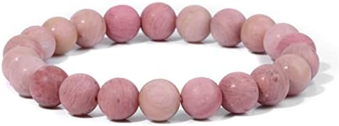 Binchas de quartzo rosa de 8 mm de bracelete vermelha ágata ágates rhodonita Bracelets elásticos de pedra natural para mulheres
