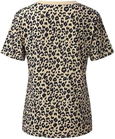 camisetas de leopardo de leopardo de leopardo de Terbklf feminino