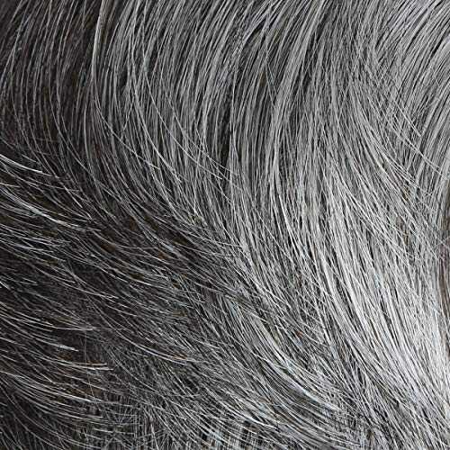 Hair da peças masculinas da eleva com ondas texturizadas e laterais cortadas em camadas de Hairuwear, M44S 50 Cinza Darkest