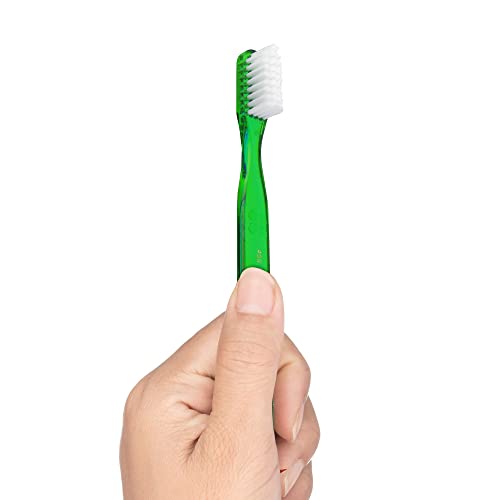 Goma 409 escova de dentes clássica com ponta de borracha, cabeça compacta, amostras de cerdas macias, 1 contagem