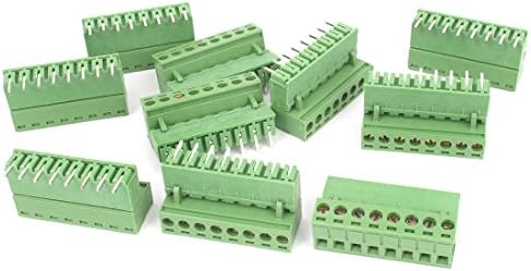 IIVVERR 10PCS AC 300V 10A 8P PINS PCB CONECTOR DE BLOCO DE PCB PCB GREEN 5.08MM GREEN (10 UNIDS AC 300V 10A 8P PINES