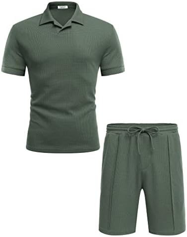 Tinkwell Men's Polo Camisa e shorts Conjunto de verão 2 peças Roupa de moda de manga curta casual conjunto de pólo conjunto