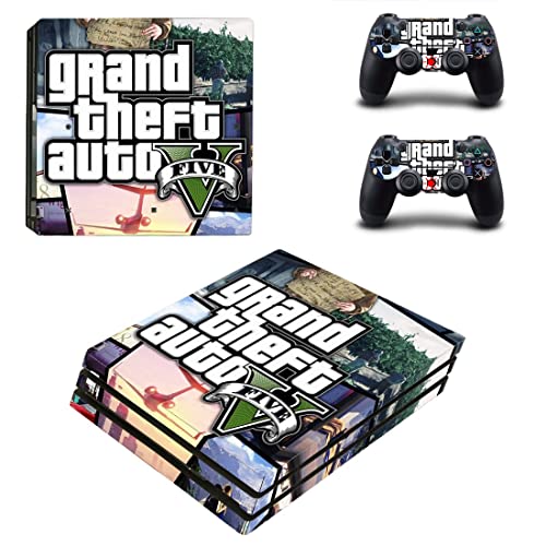 Game Grand GTA Roubo e Bauto PS4 ou PS5 Skin Stick para PlayStation 4 ou 5 Console e 2 Controllers Decal Vinyl V5335