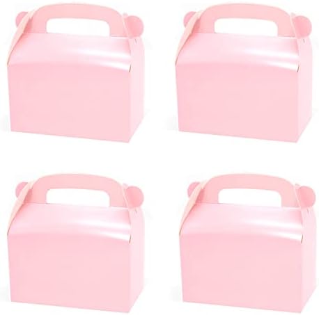 Oletx 30-Pack Pink Party Favor de tratar caixas, caixas de brindes, caixas de presente de papel de empena com alças. Perfeito para a festa rosa da princesa e os suprimentos de decoração de chuveiro de meninas.