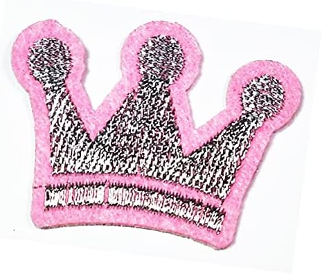 Rareasy patch mini adorável coroa rosa imperial rei rainha patches de ferro bordado com apliques de desenho animado símbolo símbolo