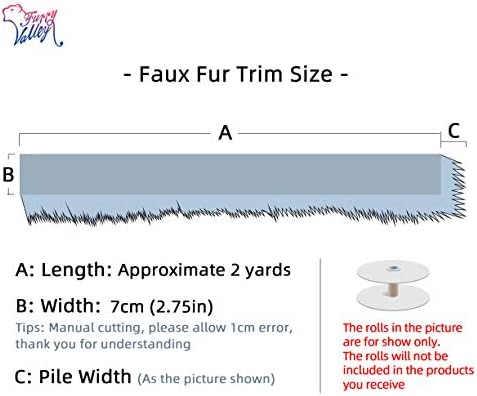 Furryvalley Faux Fur Trim Raccon Fox Fur Ribbon Craft Furry Stripe para chinelos deslizamentos Fringe 2 Yards