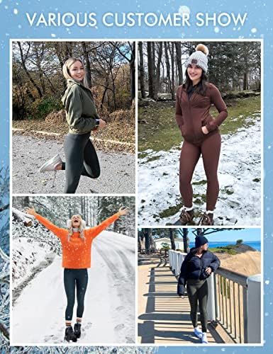 Crz Yoga Térmico Leggings Alinhados Mulheres 25 '' - Calças de caminhada de treino de inverno de cintura alta com bolsos quentes