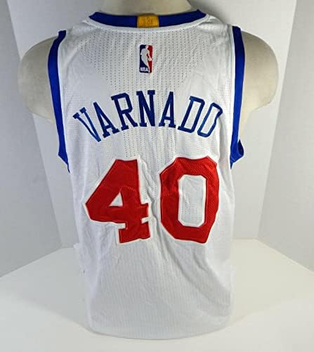 2014-15 Philadelphia 76ers Jarvis Varnado #40 Jogo emitiu White Jersey 2xl2 300 - jogo da NBA usado