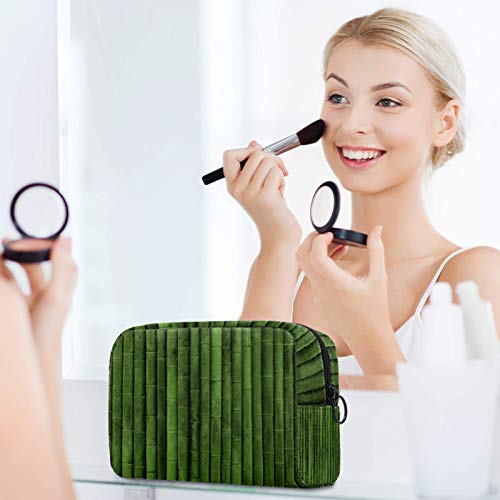 Bolsa de higiene pessoal Bolsa de lava -lava de maquiagem cosmética com zíper de bambu verde para acessórios de viagem