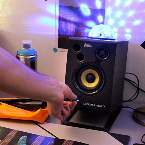 Hercules DJspeaker 32 Party | Alto-falantes de monitor RMS de 15 watts com o show de luzes sincronizadas