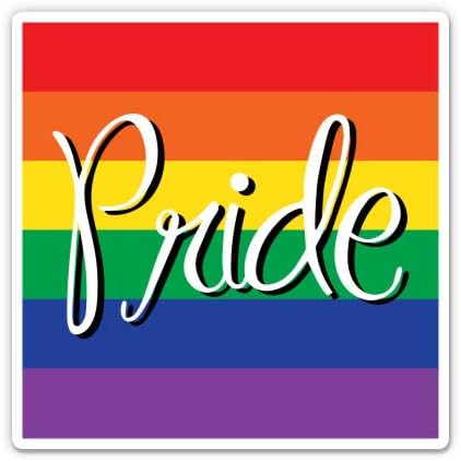 Bandeira do arco -íris LGBT orgulhoso - adesivo de vinil de 3 - para laptop para laptop water garrafa - decalque à prova d'água