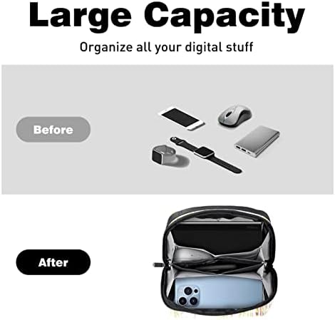 Carteira de bolsa de bolsa de viagem de caixa de transporte de caixa de transportes Organizador USB Acessório de bolso Zipper, arte
