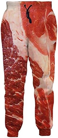 HD carne bovina estampa de carne calça homens homens mulheres engraçadas design de carne crua 3d calças de moletom de streetwear