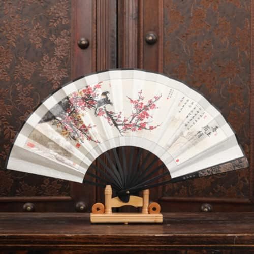 Xialon 8in Pano ósseo fã de ventilador de mão de mão estampado Fan Bamboo Summer Necessidades diárias