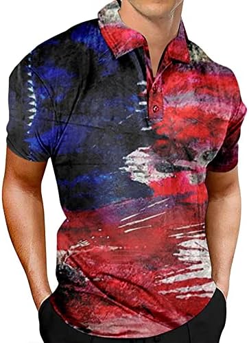 Camisetas de verão para homens de desempenho patriótico do homem da independência American Flag American Classic Long Sleeve Tunics para