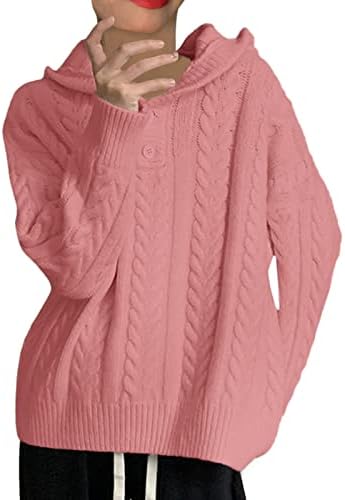 Camisolas para mulheres giraneck suéter de tamanho grande botão de malha de malha de pullover de manga comprida as suéteres femininas soltas