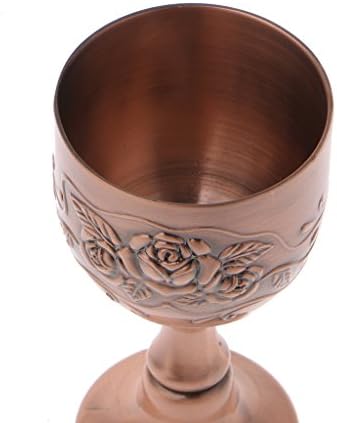 ESTEROSE VINTAGE VINTAGE Handmade Cup de cobre Gravura Padrão de flor Pequena alcoólica
