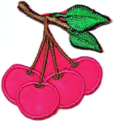 Kleenplus mini frutas fofas de ferro bordado em costura em artes de moda rosa cerejeira cartoon sticks stickes para roupas de calça jeans jaquetas backpacks camisetas
