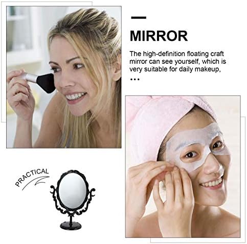 espelho retro minkissy 1pc espelho de desktop vintage, espelho de maquiagem de maquiagem de maquiagem dupla lateral