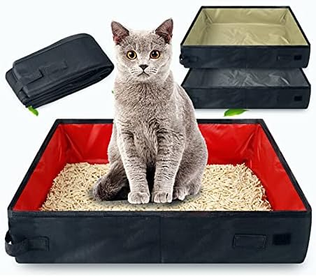Caixa de areia de gato grande caixa de areia portátil de ninhada dobrável Banheiro de gato impermeabilizado axford Viagem de