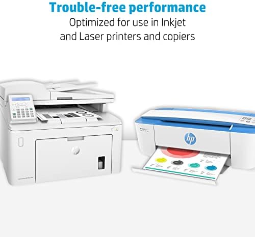 Papel da impressora HP | 8,5 x 11 papel | Office 20 lb | 10 resam - 5.000 folhas | 92 Bright | Feito nos EUA - certificado FSC