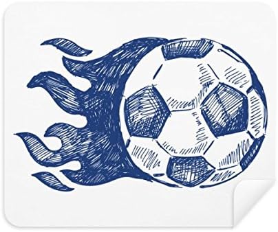 Chama de futebol Blue Pattern Pattern Futebol Limpador de tela 2pcs Camurça tecido