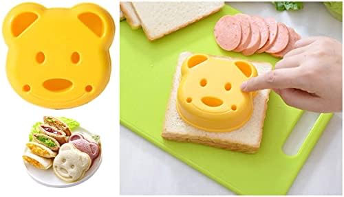 Yofan 2pcs urso de moldes sanduíche de molde, fabricante de sanduíche de pão para crianças