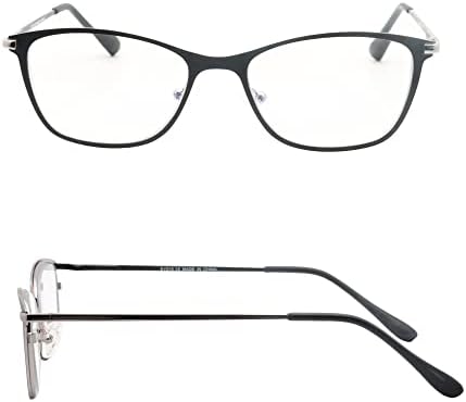 Hiyanjn 4-Pack Reading Glasses for Women metal moldura azul bloqueando óculos de luz Spring Hinges Computer Readers