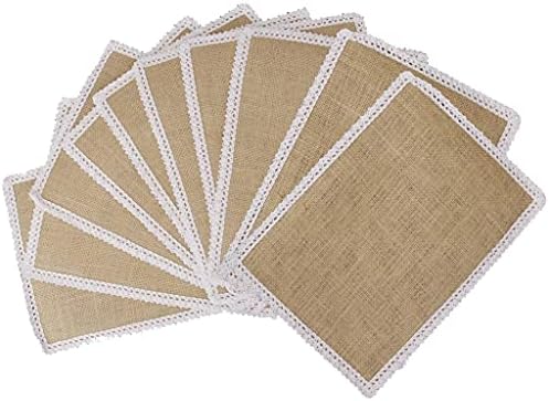 Sawqf 10pcs hessian toca de taco tapetes renda placemats conjuntos de juta de juta de juto de mesa de mesa de mesa de mesa de