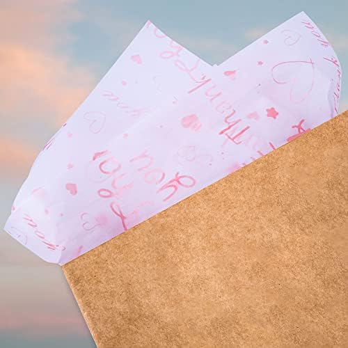 100 folhas de agradecimento de papel de seda, obrigado papel de seda por pequenas empresas, embalagem de papel de papel para sacolas de presente, obrigado